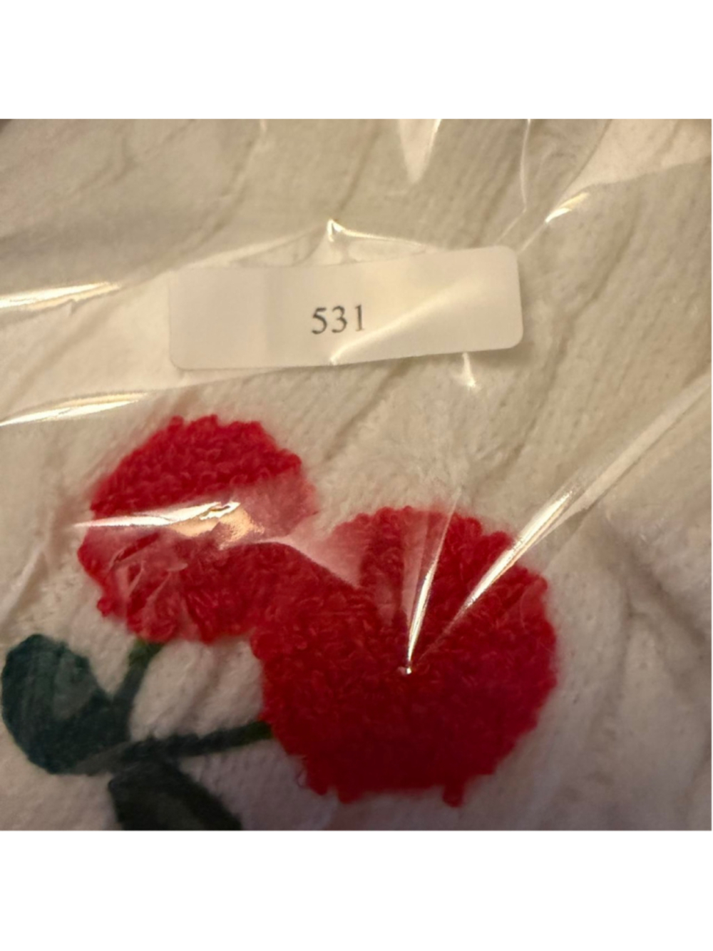 Fashion Nova Cherry Cardigan Large Coquette Cable Knit Girly Novelty - Picture 5 of 5